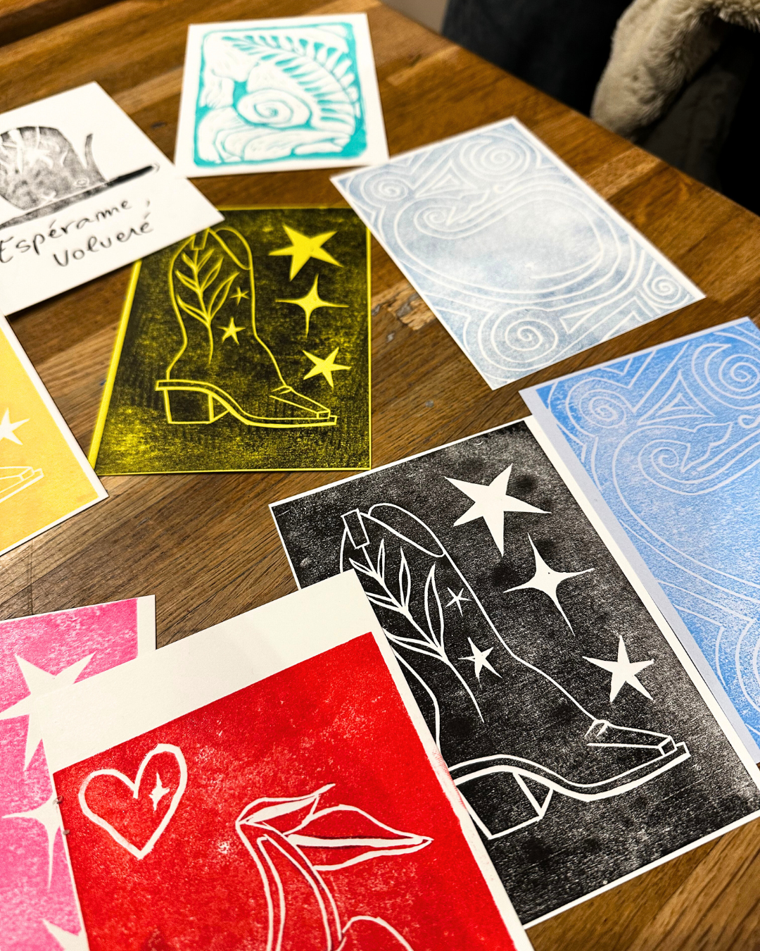 Linocut, writing &amp; hot drink workshop